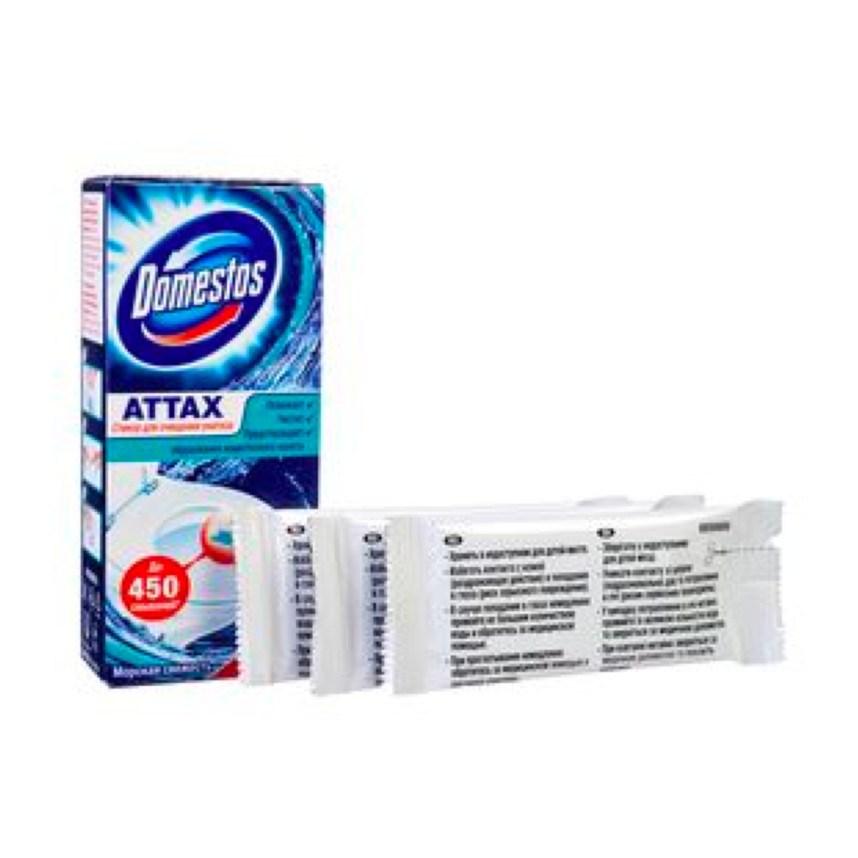 СМУЖКА ДЛЯ ОЧИЩЕННЯ УНІТАЗУ DOMESTOS МОРСЬКА СВІЖІСТЬ 3Х10Г
