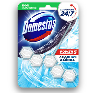 Блок для очищення унітаза Domestos Пауер 5 Крижана Лавина