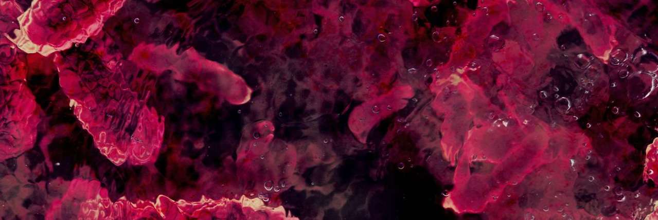 Вигляд червоних мікробів через мікроскоп