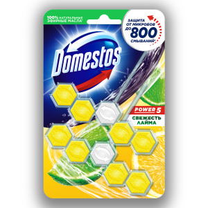 Блок для очищення унітаза Domestos Пауер 5 Дуо Свіжість лайму